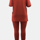 V-Neck Slit Top and Pants Set