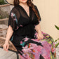 Sheer Floral V-Neck Midi Dress