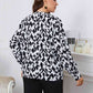 Melo Apparel Plus Size Printed Long Sleeve V-Neck Blouse