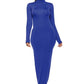 Mock Neck Long Sleeve Maxi Slim Dress