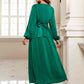 Surplice Long Sleeve Slit Midi Dress