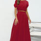 Puff Sleeve Crop Top and Maxi Skirt Set