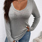 Plus Size V-Neck Long Sleeve T-Shirt