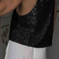 Sequin Deep V Tank
