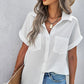 Pocketed Short Sleeve Button Down Shirt