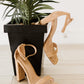 Standing Tall Square Toe Block Heel Sandals in Taupe