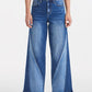 BAYEAS Full Size High Waist Two-Tones Patched Wide Leg Jeans