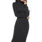 Ribbed Turtleneck Long Sleeve Dress