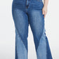 BAYEAS Full Size High Waist Two-Tones Patched Wide Leg Jeans