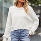 Round Neck Drop Shoulder Long Sleeve Sweater