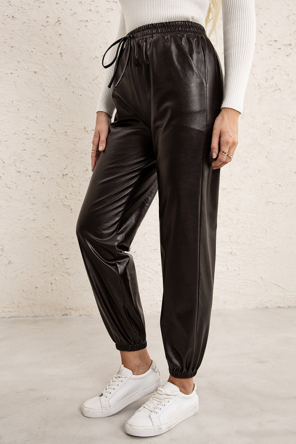 Elle Faux Leather Joggers