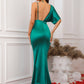 Asymmetrical Gathered Detail Backless Dress