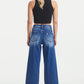 BAYEAS Full Size High Waist Two-Tones Patched Wide Leg Jeans