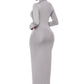 Mock Neck Long Sleeve Maxi Slim Dress
