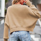 Round Neck Drop Shoulder Long Sleeve Sweater