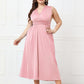 Plus Size Tied Surplice Sleeveless Midi Dress