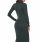 Ribbed Turtleneck Long Sleeve Dress