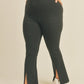 Kimberly C Full Size Slit Flare Leg Pants in Black