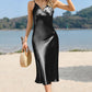 Spaghetti Strap Satin Midi Dress