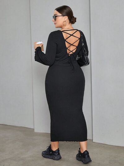Lacey-Up Wrap Dress