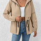 Drawstring Zip Up Hooded Jacket