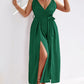 Jade Belted Split Pleated Jumpsuit