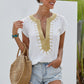 Printed Neck Shift Blouse