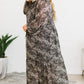 Plus Size Paisley Print Balloon Sleeve Maxi Dress
