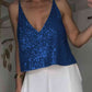 Sequin Deep V Tank