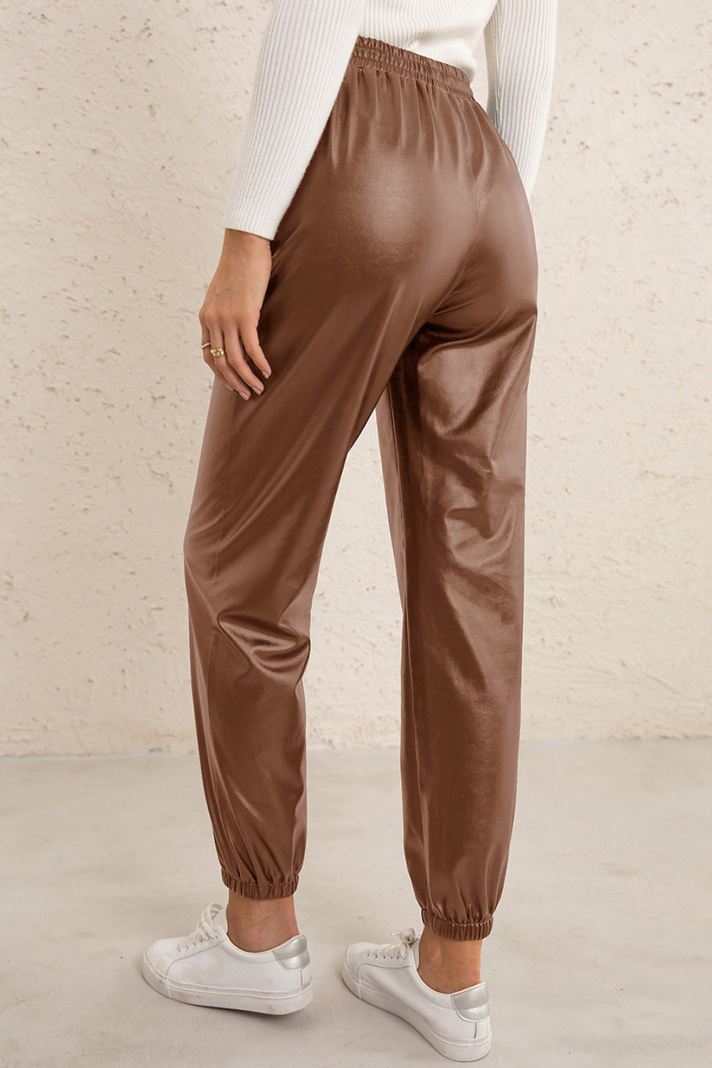 Elle Faux Leather Joggers