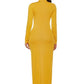 Mock Neck Long Sleeve Maxi Slim Dress