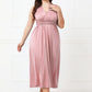 Plus Size Tied Surplice Sleeveless Midi Dress