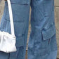 Wide Leg Knee Pocket Jeans