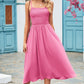 Smocked Spaghetti Strap Midi Dress