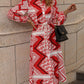 Printed Long Sleeve Midi Dress