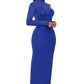 Mock Neck Long Sleeve Maxi Slim Dress