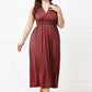 Plus Size Tied Surplice Sleeveless Midi Dress