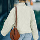 Drawstring Dropped Shoulder Quilted Jacket