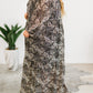 Plus Size Paisley Print Balloon Sleeve Maxi Dress