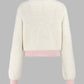 Contrast Trim Button Up Dropped Shoulder Cardigan