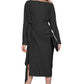 Megean Bateau Neck Midi Dress