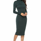 Ribbed Turtleneck Long Sleeve Dress