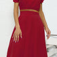 Puff Sleeve Crop Top and Maxi Skirt Set