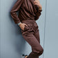 Ruched Asymmetrical Neck Top and Pants Set