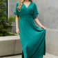 ODDI Full Size Woven Wrap Maxi Dress