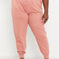 Zenana Full Size Drawstring Waist Joggers in Ash Rose