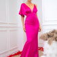 Asymmetrical Gathered Detail Backless Dress