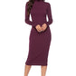 Ribbed Turtleneck Long Sleeve Dress