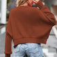 Round Neck Drop Shoulder Long Sleeve Sweater