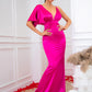 Asymmetrical Gathered Detail Backless Dress